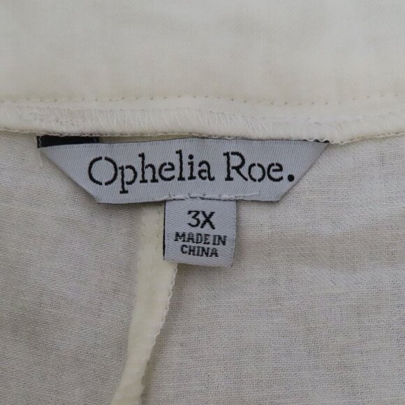 Ophelia Roe Womens Plus Size 3X White Ivory Linen Blend Paper Bag Shorts NEW - Picture 5 of 11